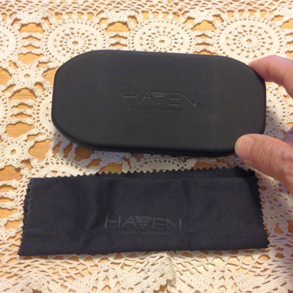 Haven Fits Over Sunwear glasses case with cleaning cloth